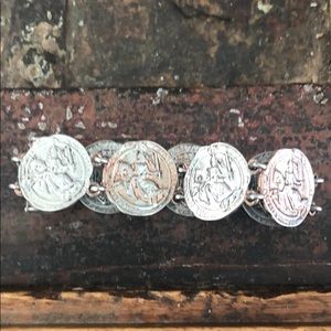 Jewel mint ancient coin bracelet